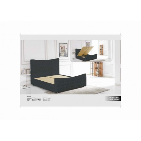 Lit Camilla Pvc Noir ou Blanc 160/200